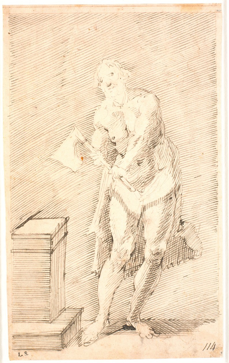 Cellat baltası olan ayakta adam by Frantz Cleyn