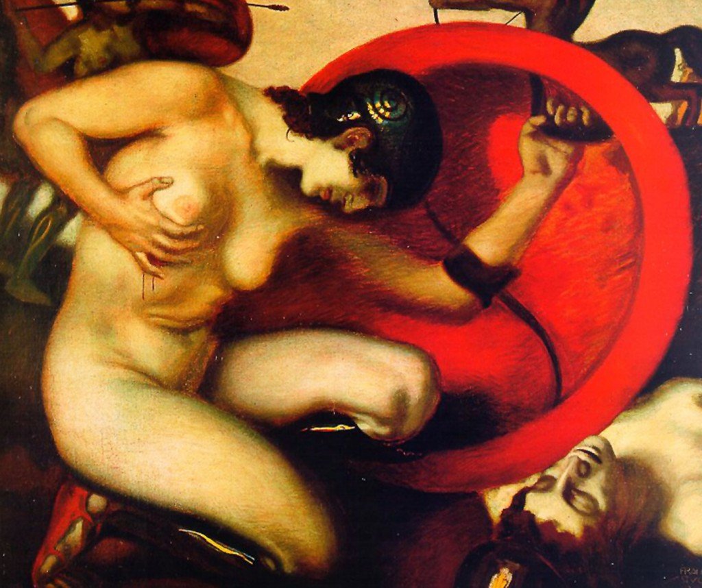 Yaralı Amazon by Franz von Stuck