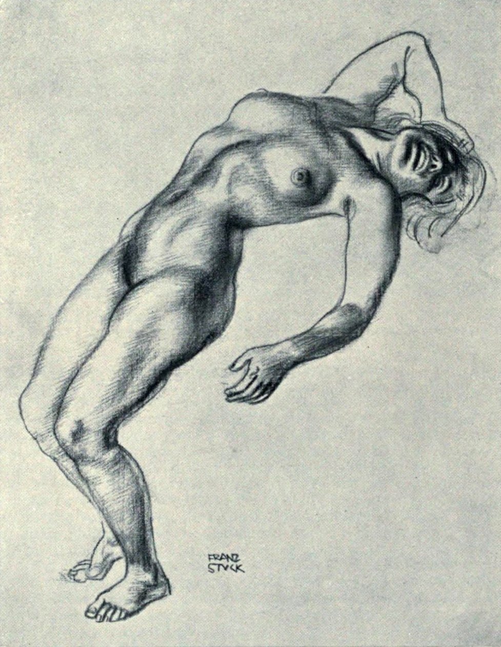 çıplak çizim by Franz von Stuck