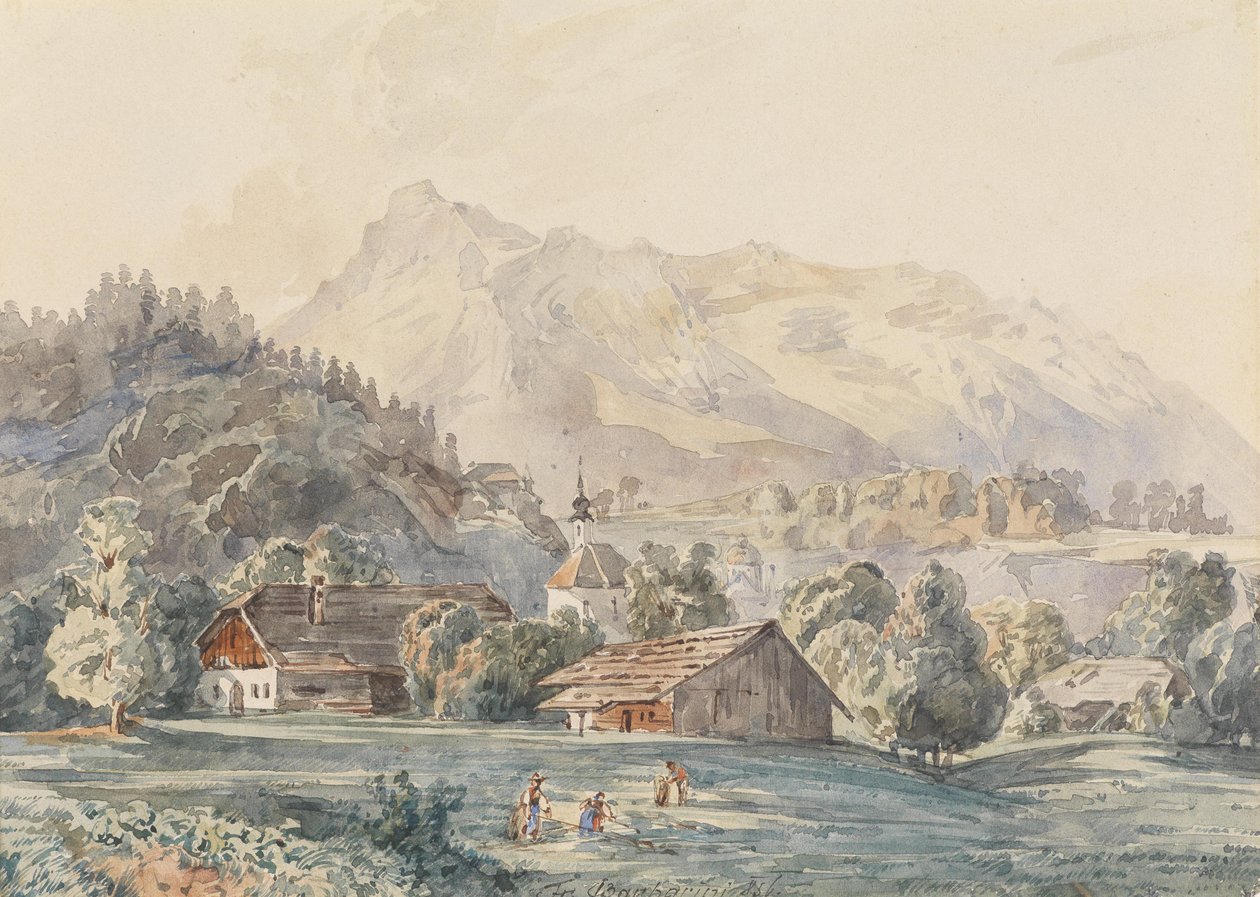 Der Ort Gnigl bei Salzburg by Franz Barbarini