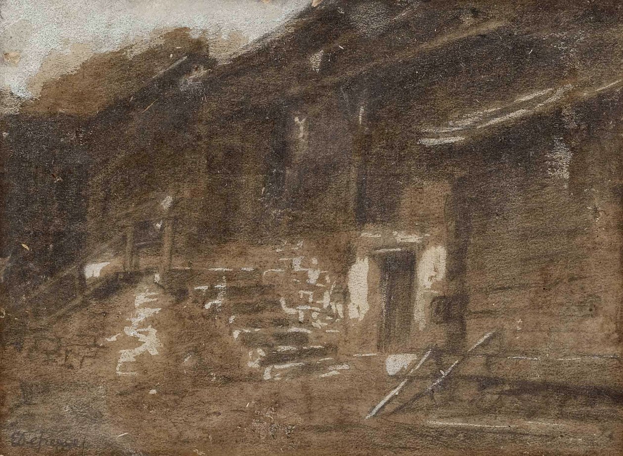 Merdivenli arka bahçe by Franz Defregger