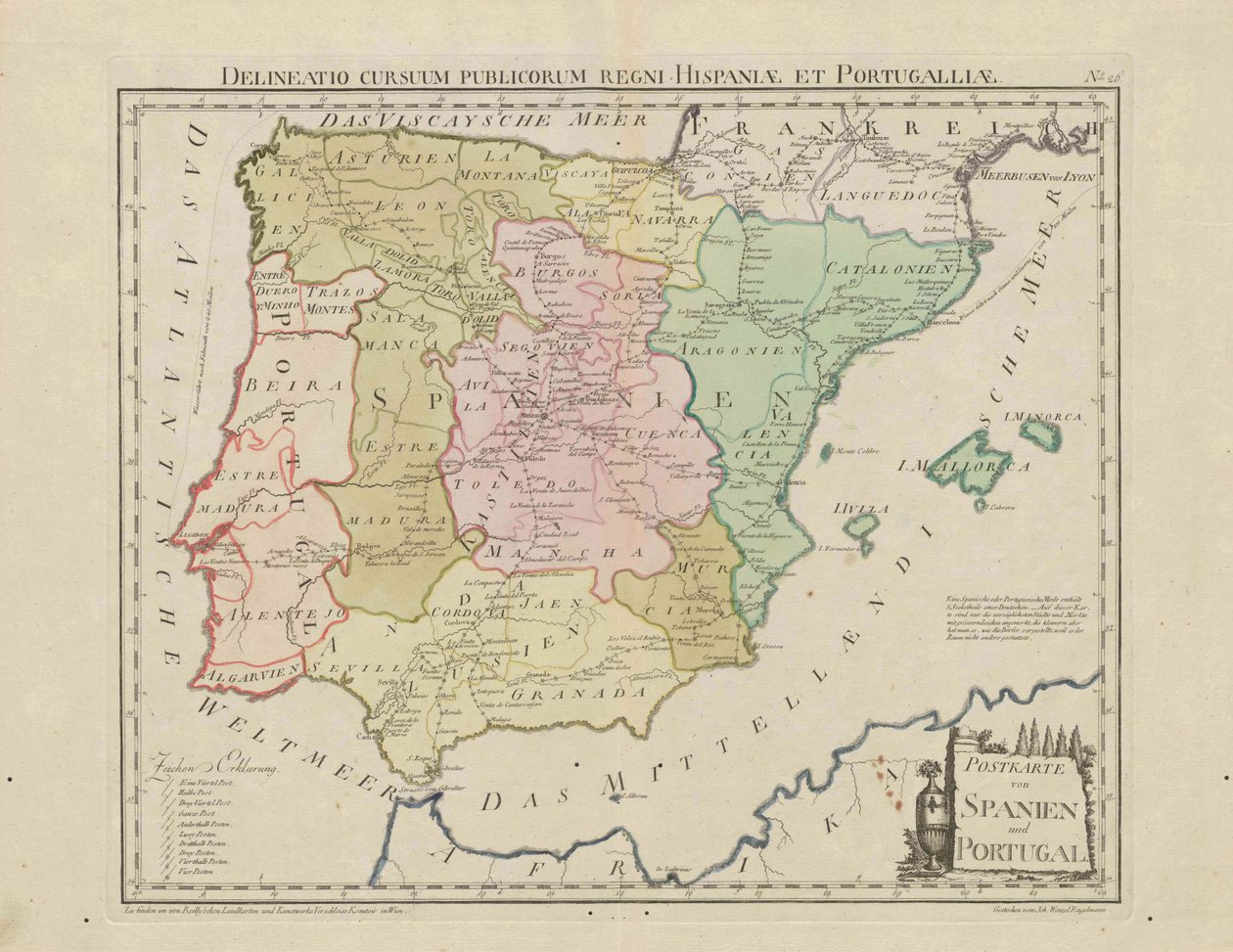 Postkarte von Spanien ve Portekiz. [CA. 1 by Franz Johann Joseph von Reilly