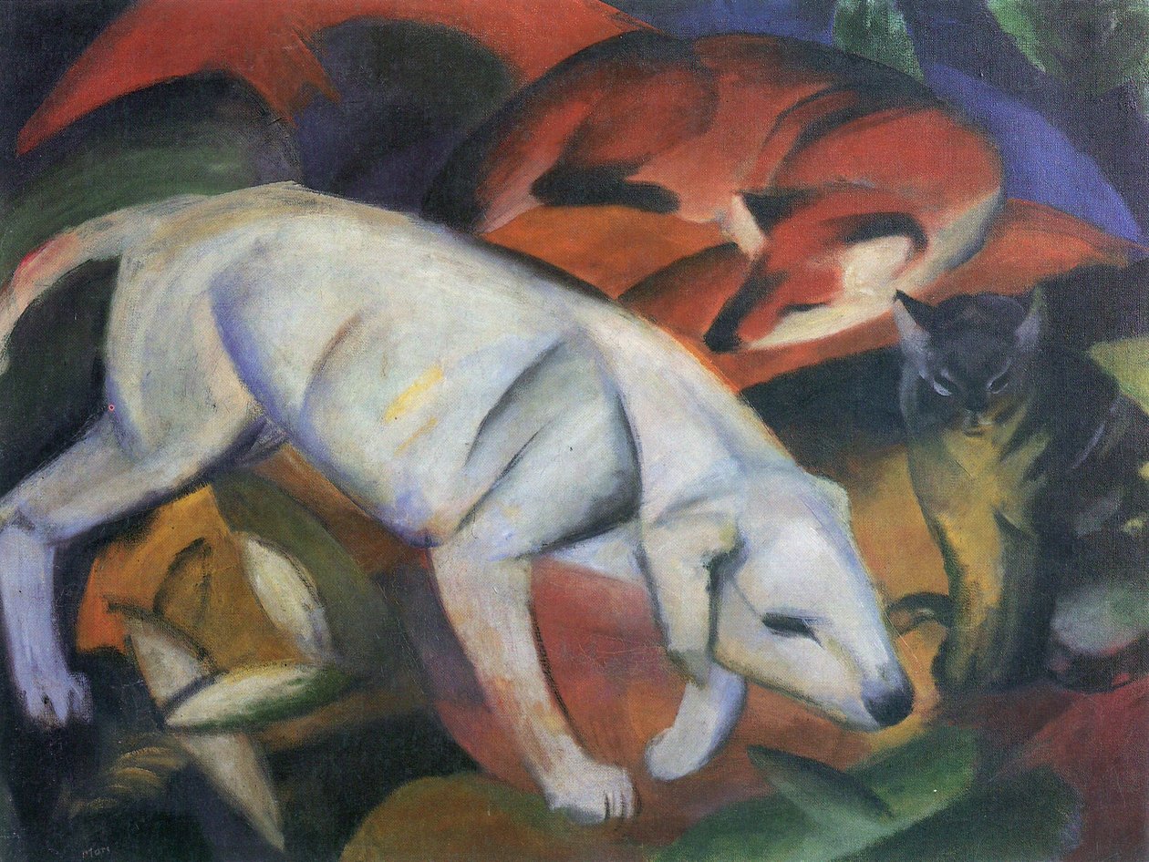 üç hayvan by Franz Marc