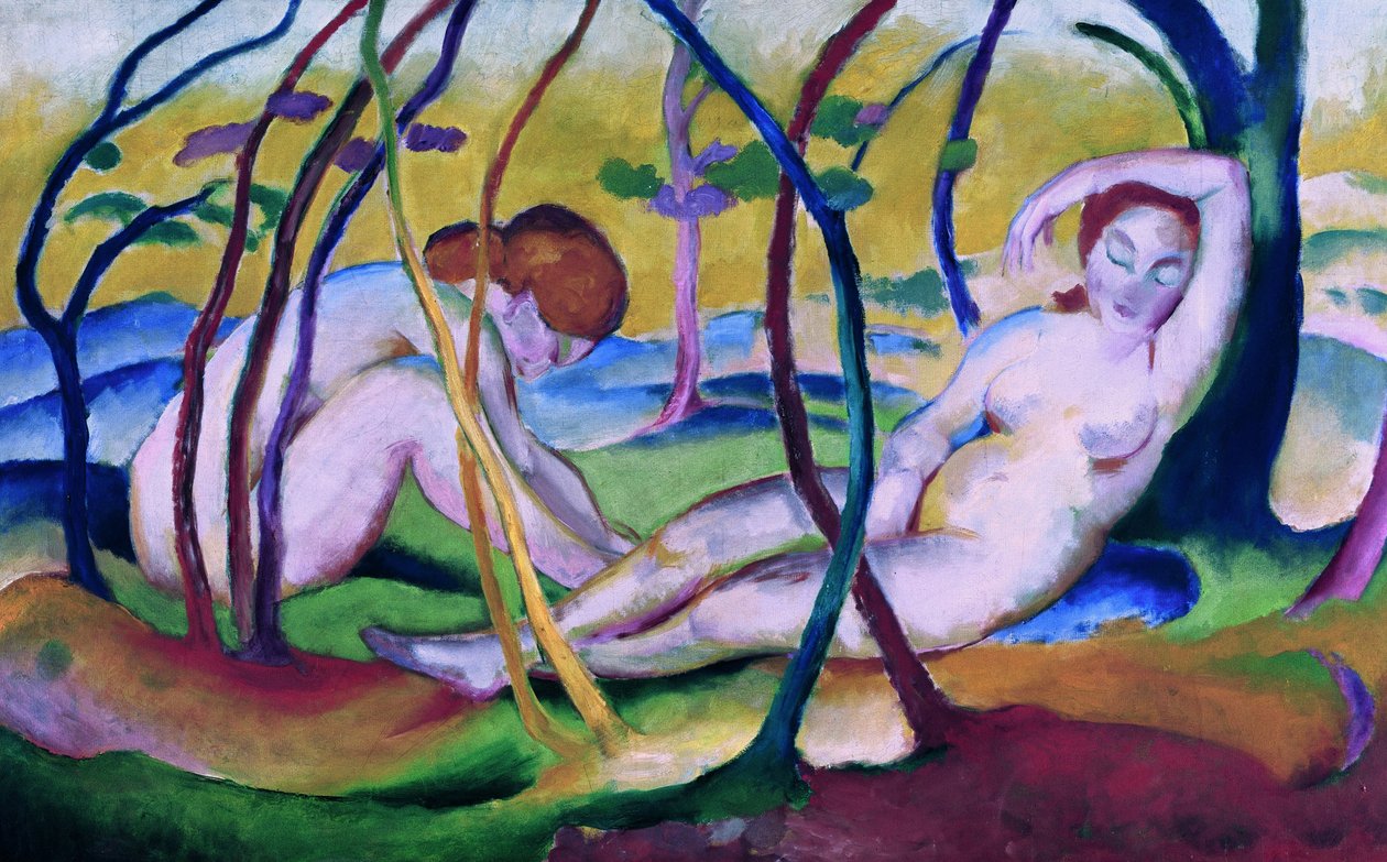 Ağaçların Altında Çıplaklar by Franz Marc