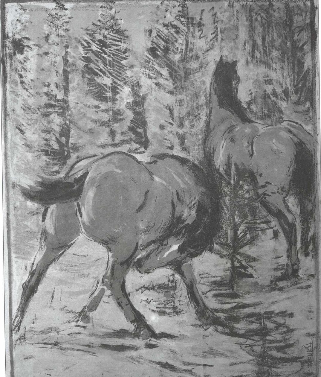 Sudaki atlar by Franz Marc