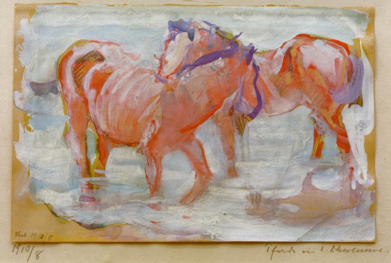 Sudaki atlar by Franz Marc
