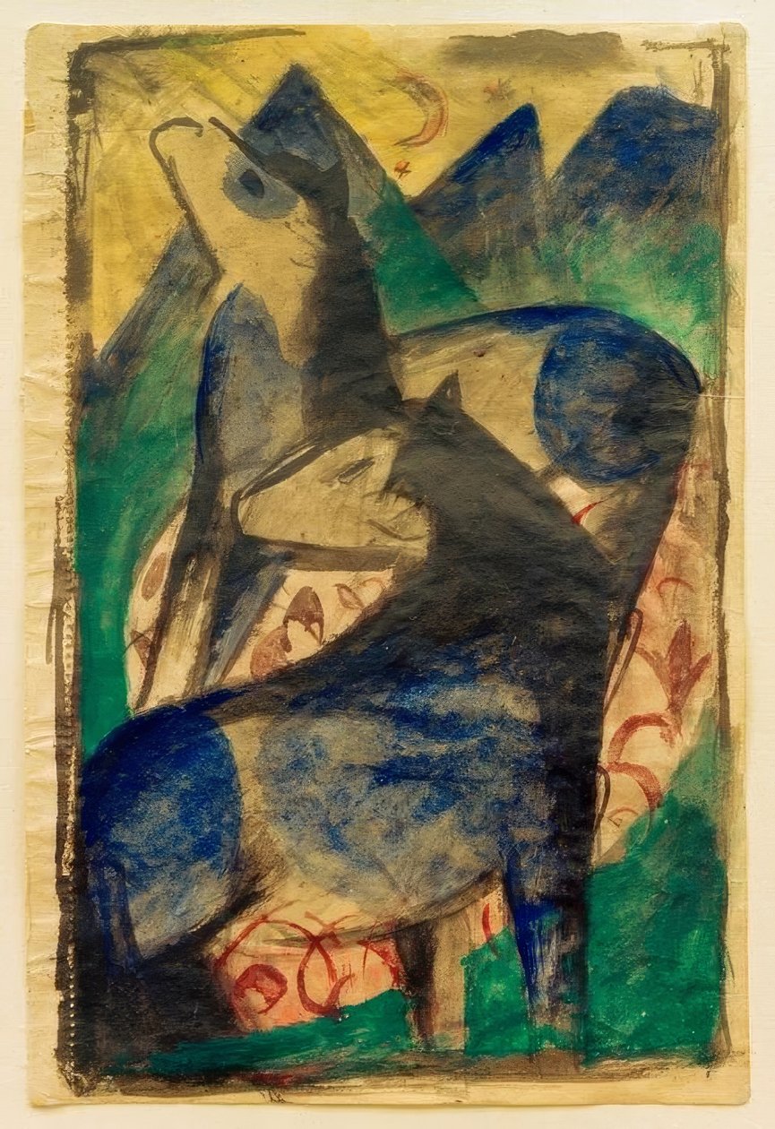 iki mavi at by Franz Marc