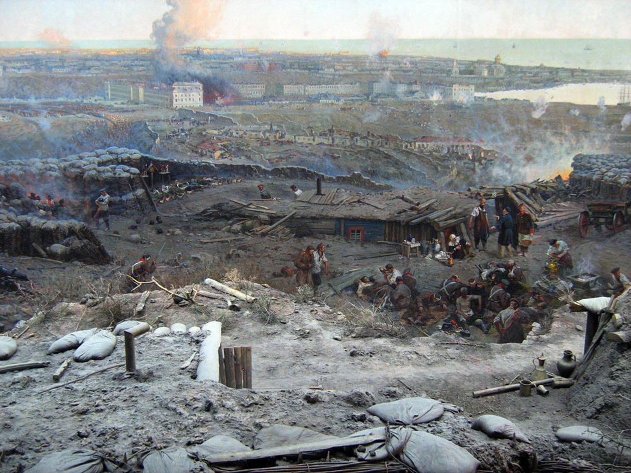 Sivastopol Panorama Kuşatması (karma teknik) by Franz Roubaud