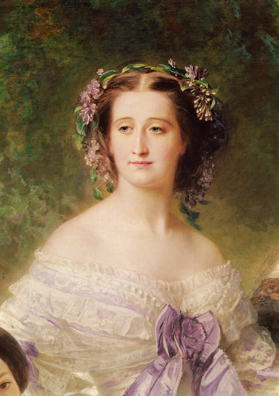 İmparatoriçe Eugenie (1826-1920) ve Bekleyen Hanımları, İmparatoriçe detayı, 1755 (37015 detayı) by Franz Xaver Winterhalter
