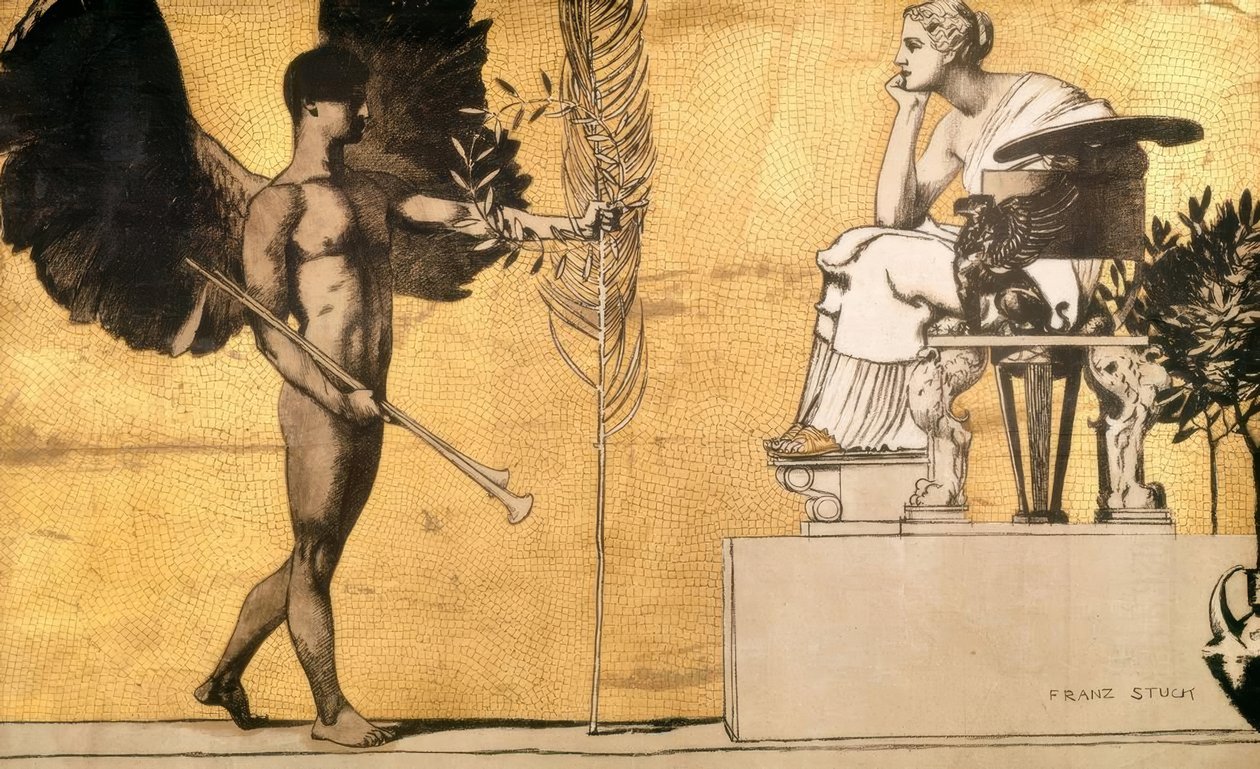 Zafer Dehası ile Resim Alegorisi by Franz von Stuck