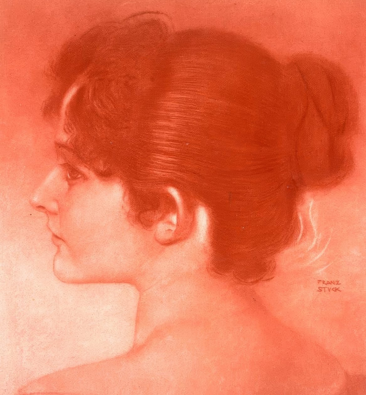 Kadın çalışma kafası by Franz von Stuck