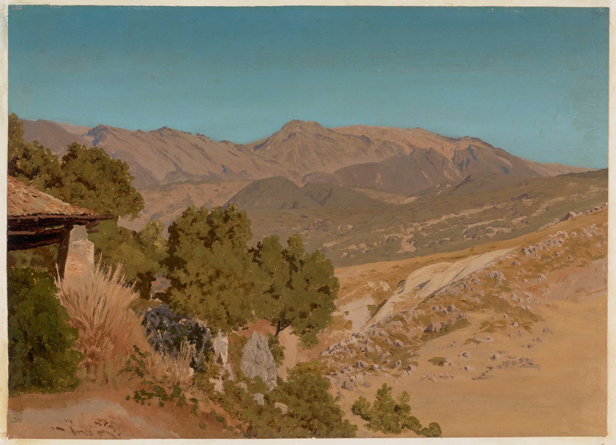 Güney İtalya dağ manzarası by Franz Albert Venus
