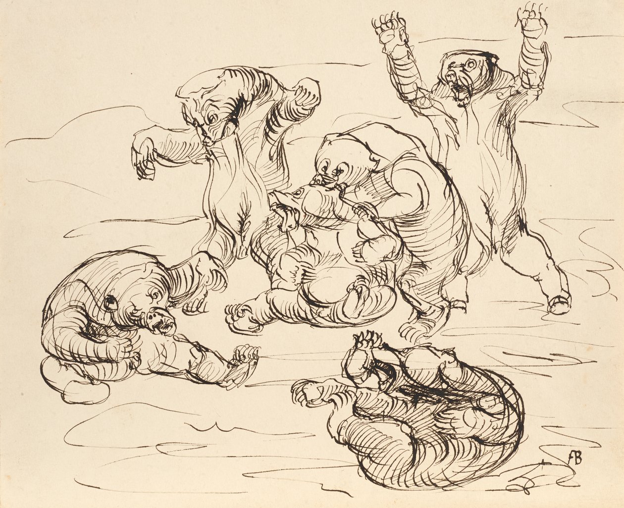 kavga eden ayılar by Franz Barwig d. Ä.
