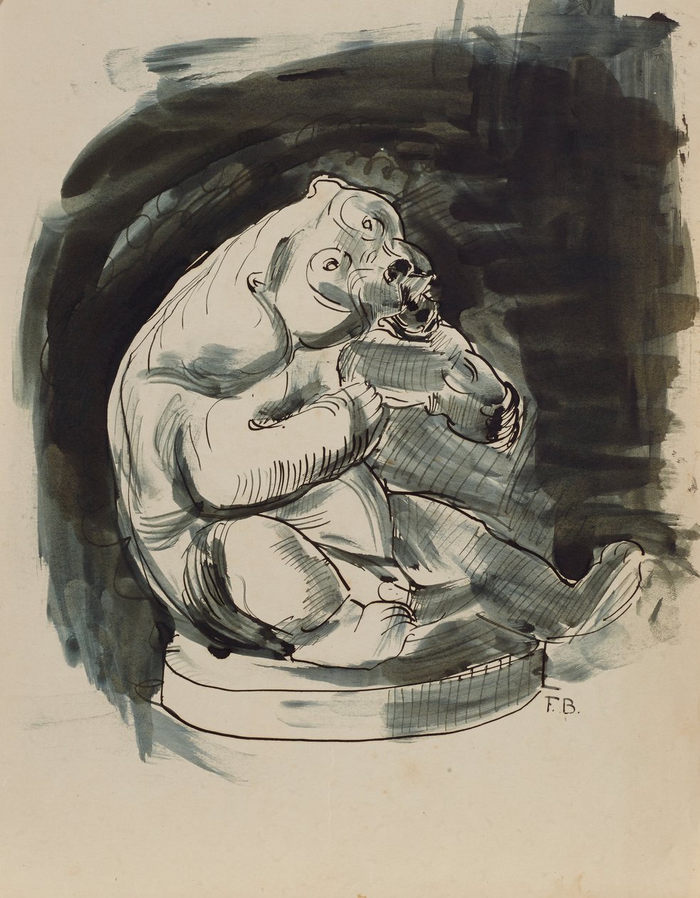 Malezya Ayı Oturan by Franz Barwig d. Ä.