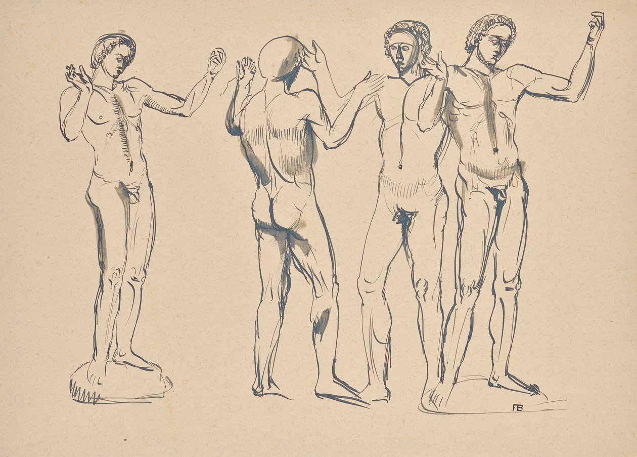 Konuşmacı için dört eskiz by Franz Barwig d. Ä.