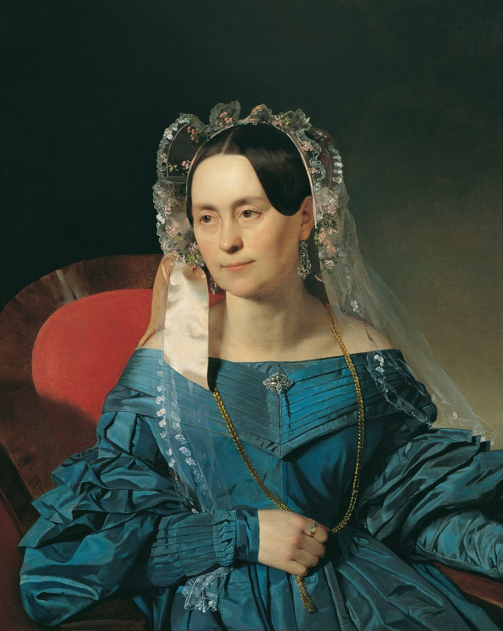mavi elbiseli bayan by Franz Eybl
