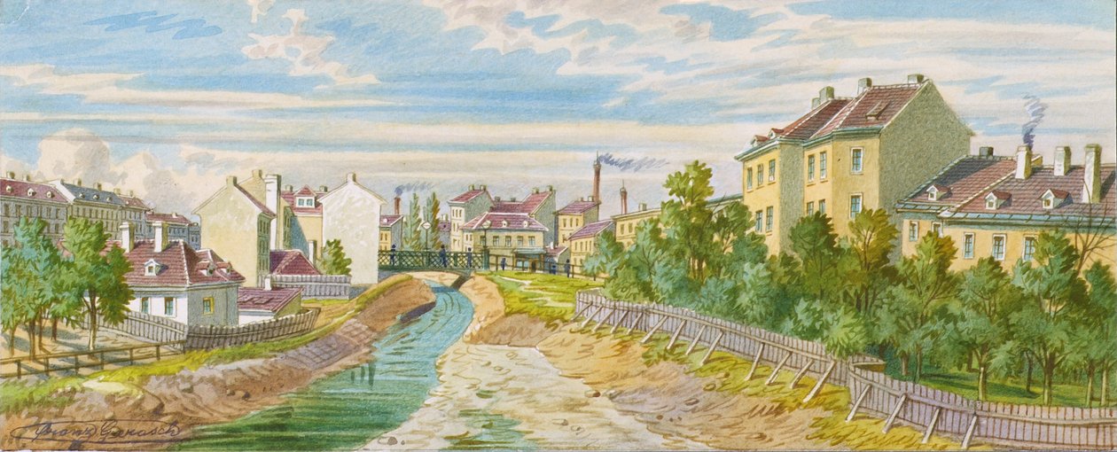 Wien Nehri üzerindeki Magdalenen Köprüsü by Franz Gerasch