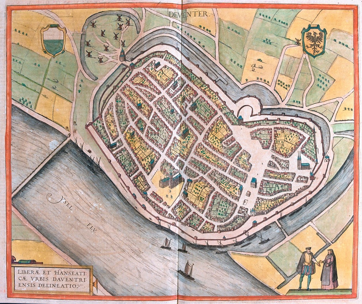 Deventer, Hollanda (gravür by Franz Hogenberg