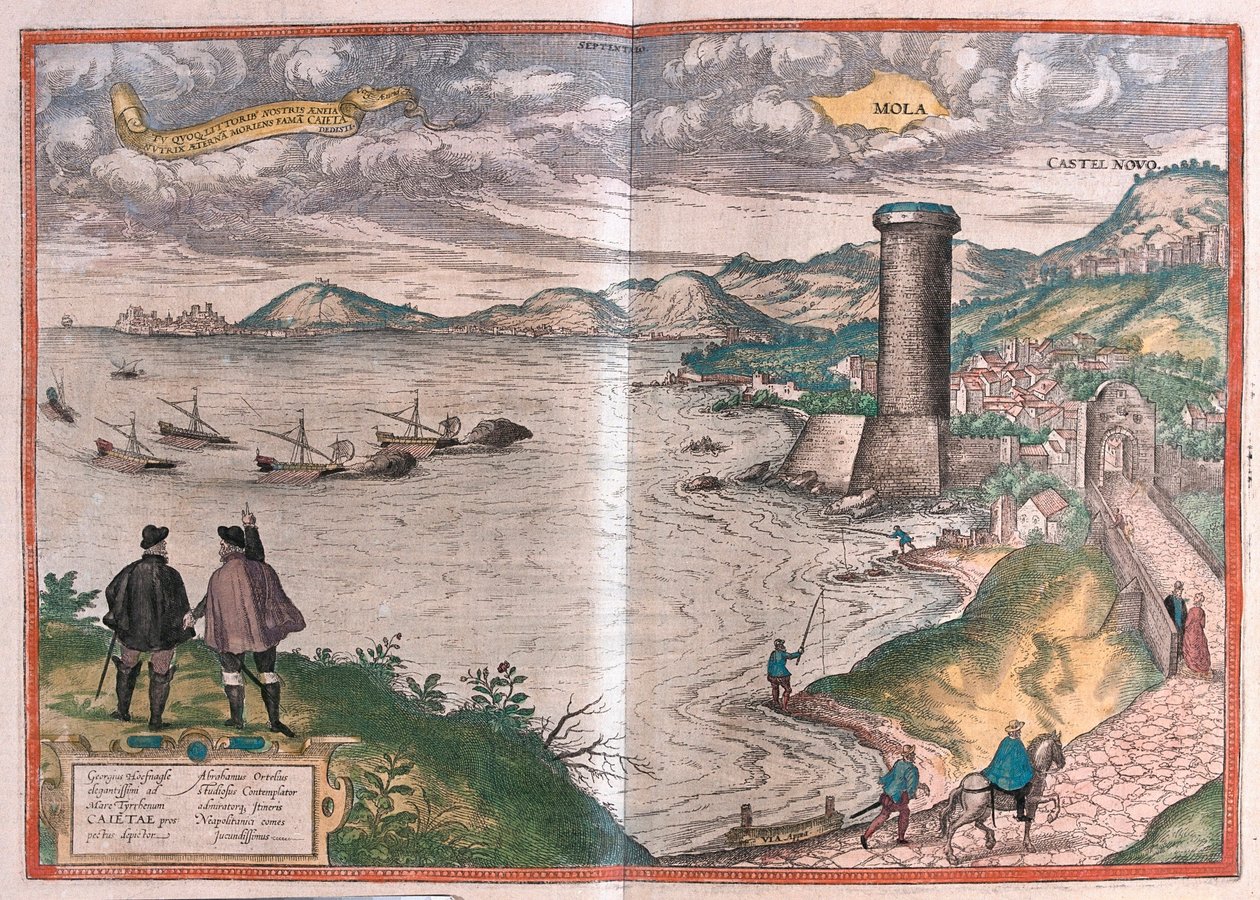 Gaeta veya Gaete, İtalya (gravür by Franz Hogenberg