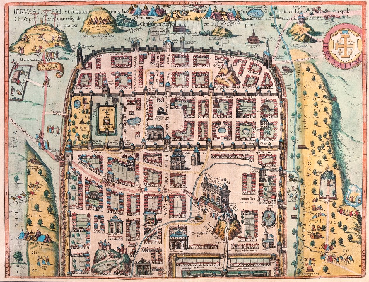 Kudüs (bırak 1), İsrail (gravür by Franz Hogenberg