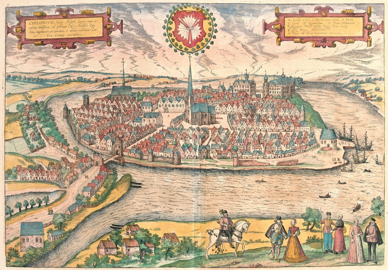 Kiel, Almanya (gravür by Franz Hogenberg