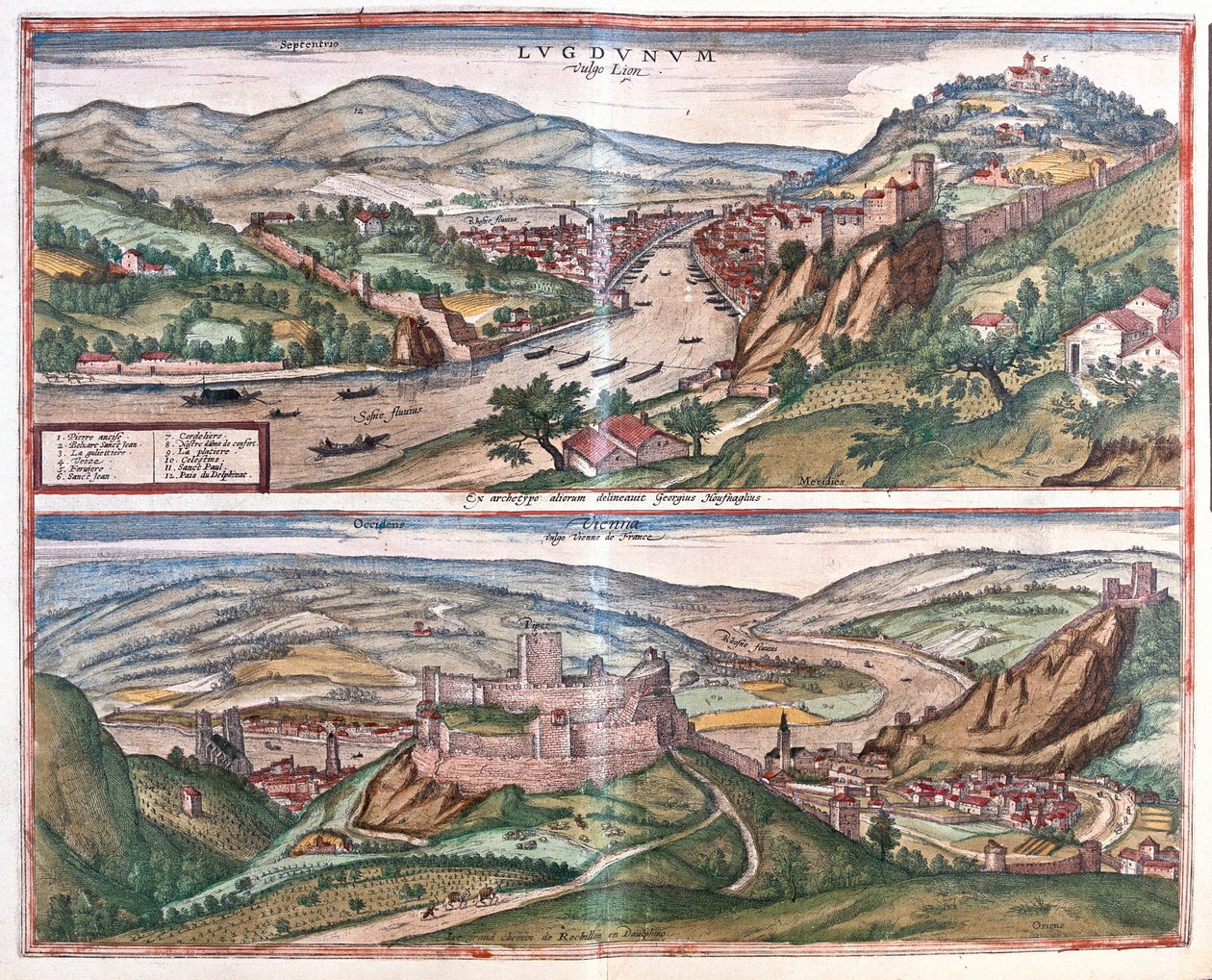 Lyon - Viyana, Fransa (gravür by Franz Hogenberg