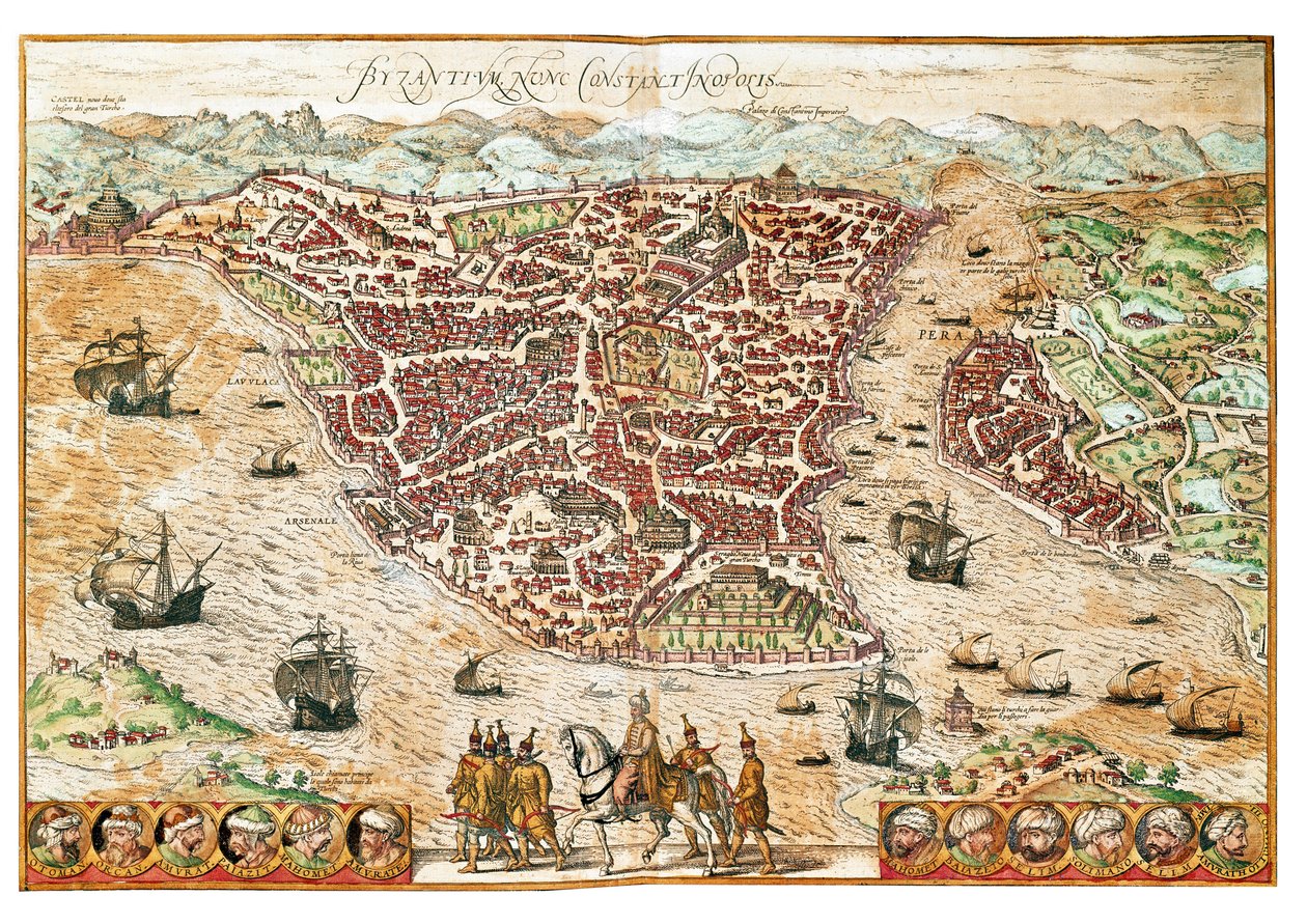 Bizans Haritası (gravür by Franz Hogenberg