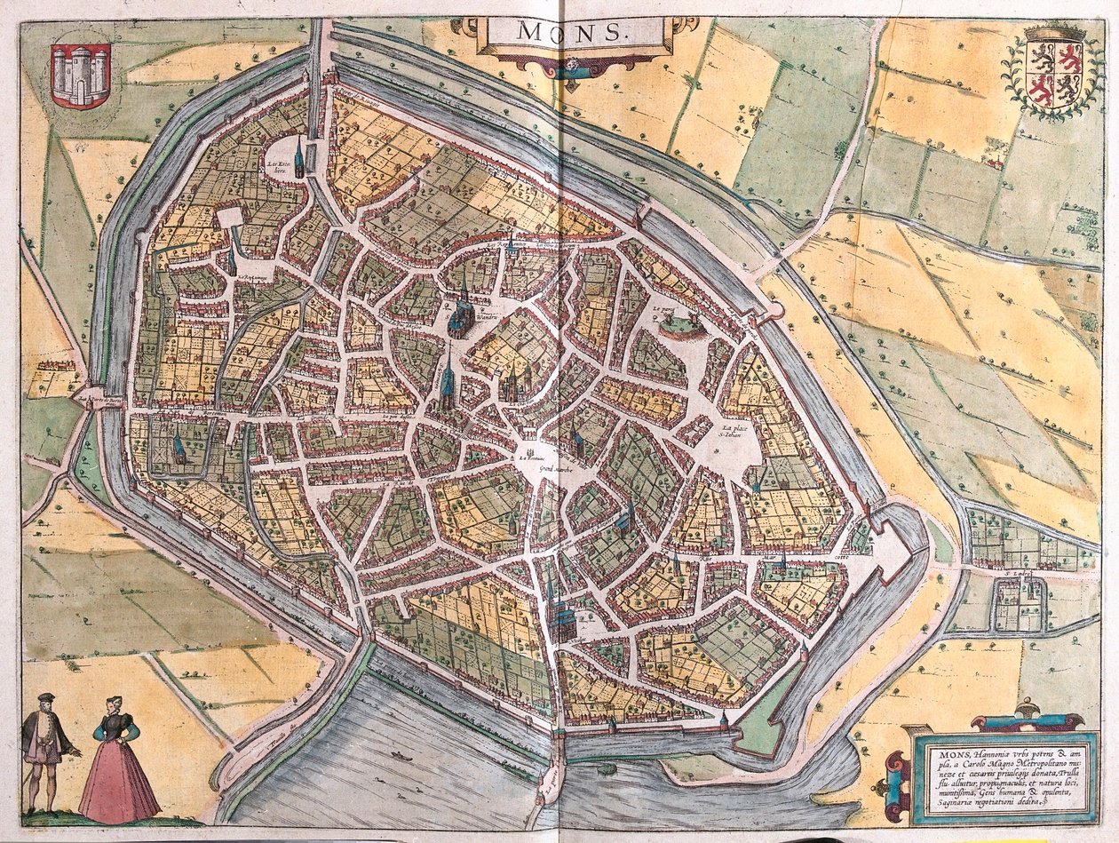 Mons, Belçika (gravür by Franz Hogenberg