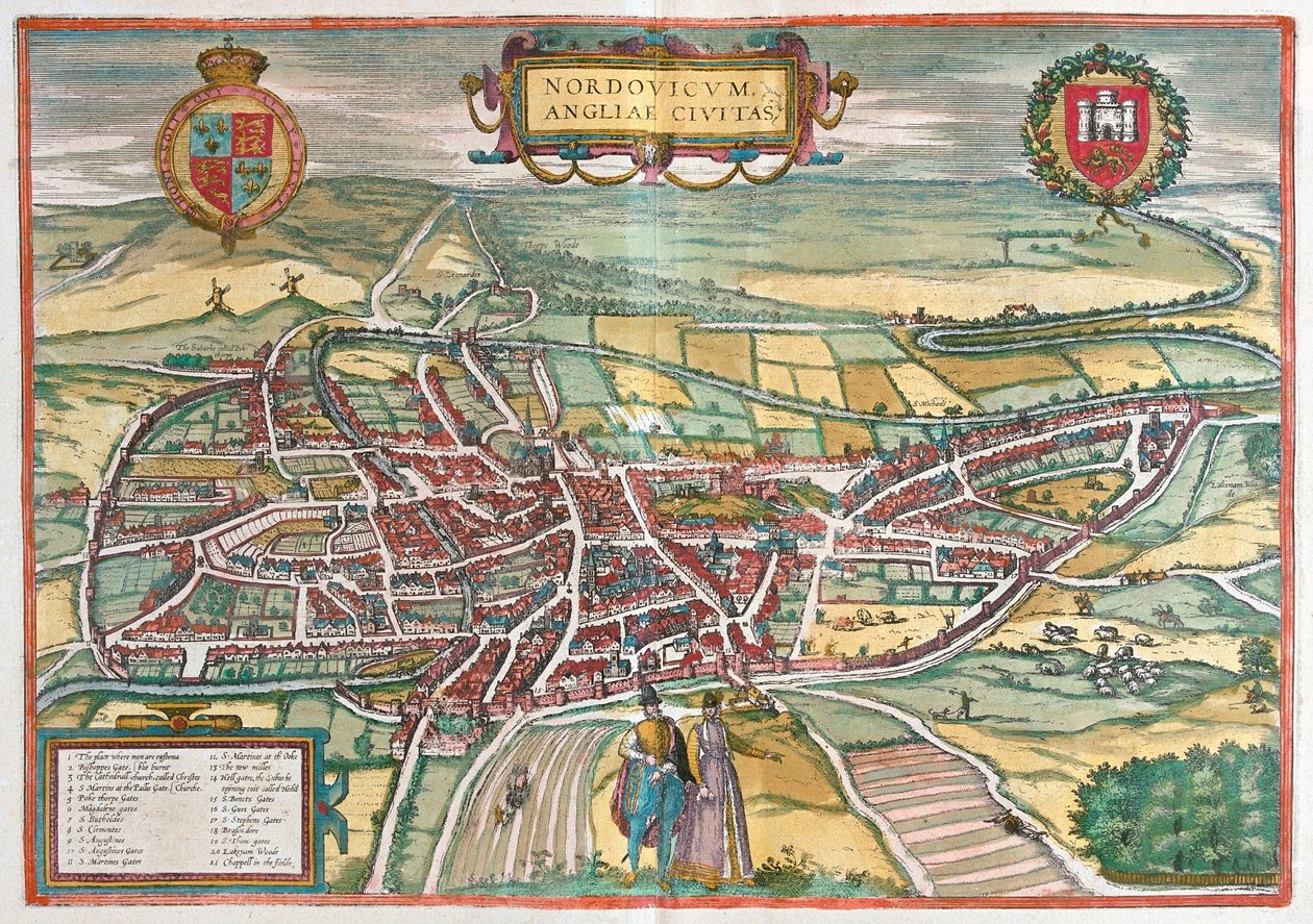 Norwich - Büyük Britanya (gravür by Franz Hogenberg