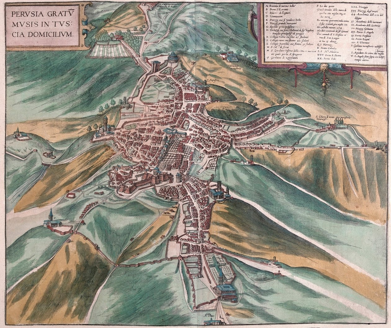 Perugia, İtalya (gravür by Franz Hogenberg