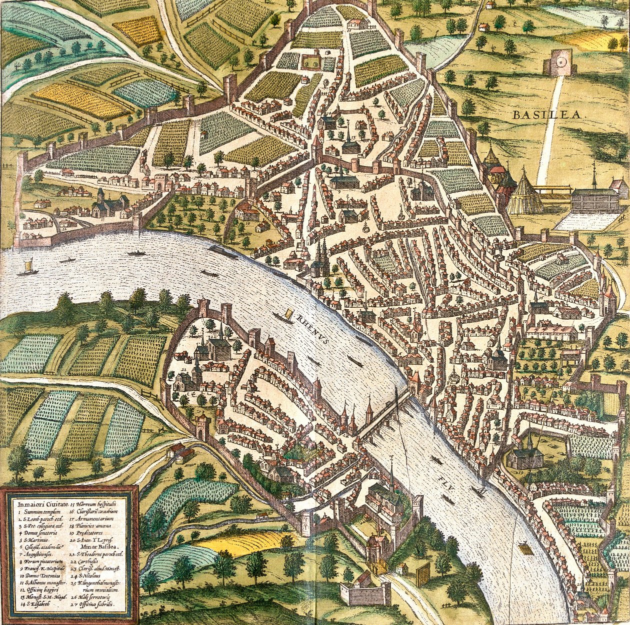 Balya Planı (Basilea), İsviçre (gravür by Franz Hogenberg