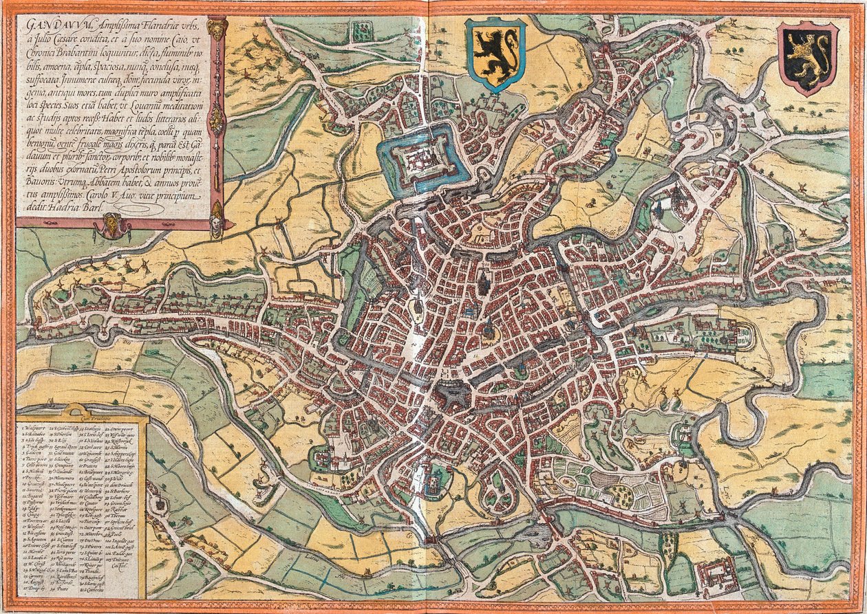 Gent Planı (Gandauum), Belçika (gravür by Franz Hogenberg