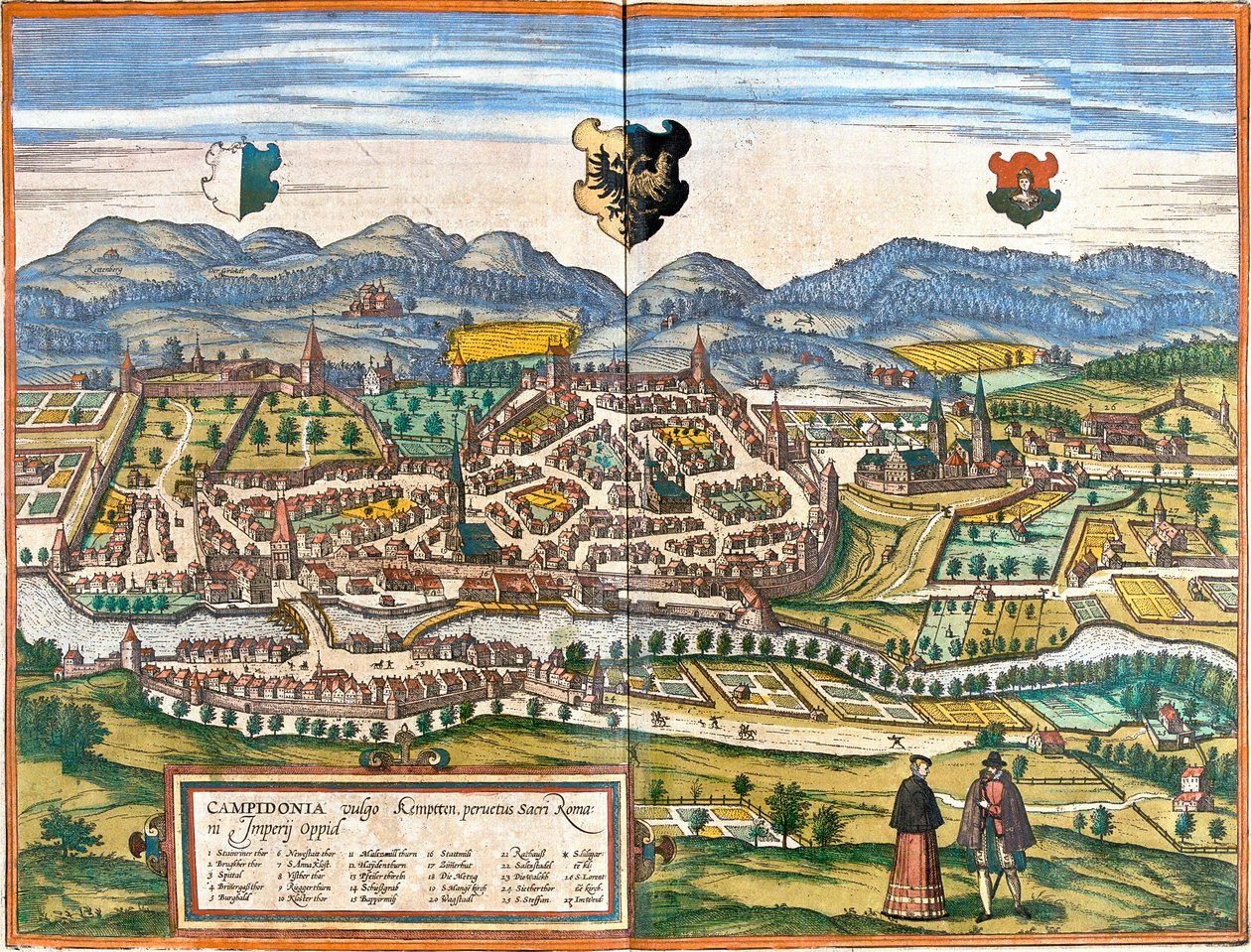 Kempten Planı (Campidonia), Almanya (gravür by Franz Hogenberg