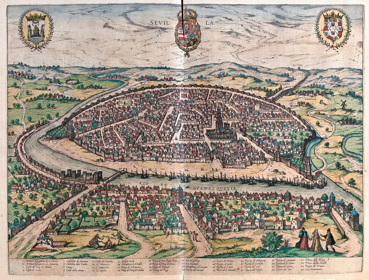 Sevilla, İspanya (gravür by Franz Hogenberg