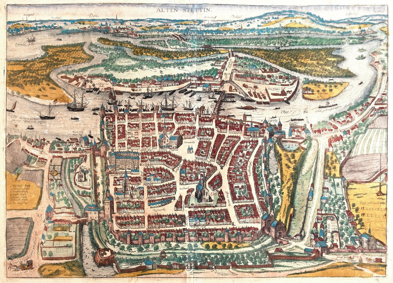 Szczecin, Polonya (gravür by Franz Hogenberg