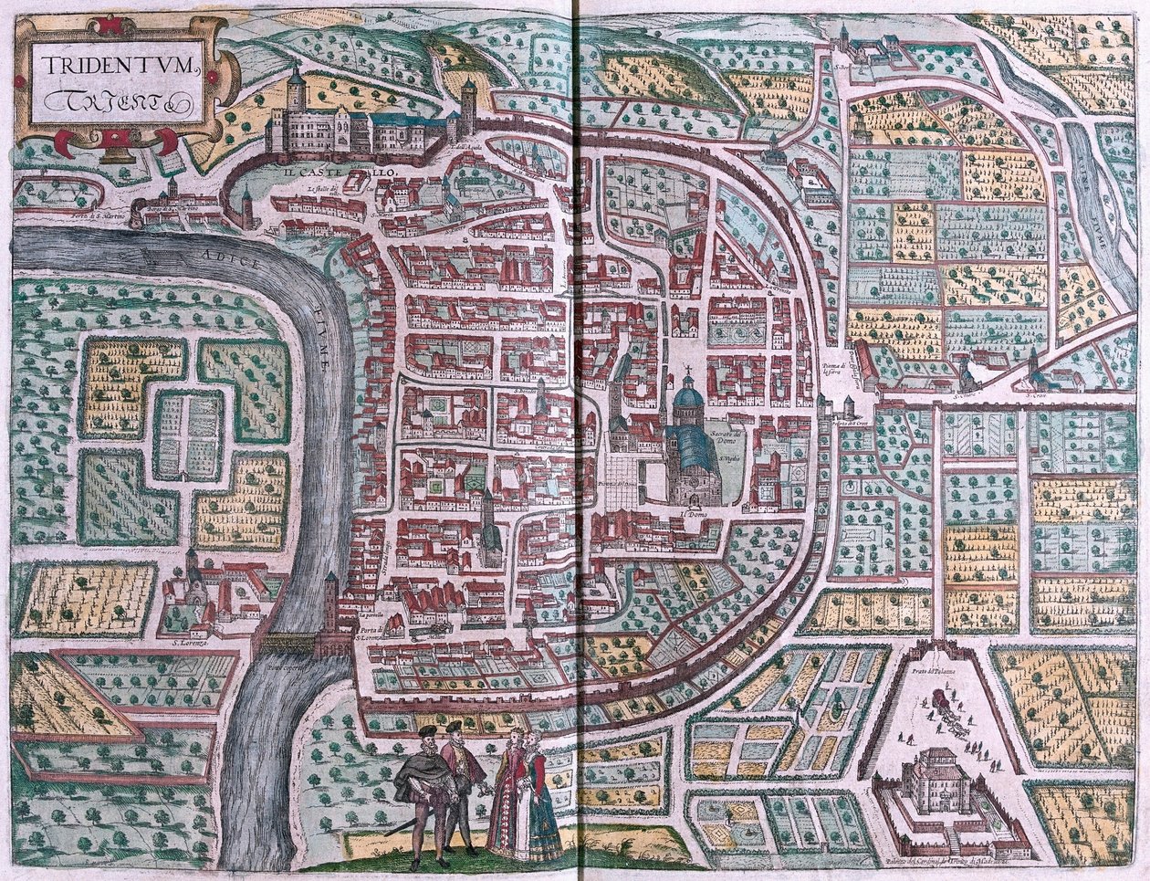 Trento, İtalya (gravür by Franz Hogenberg