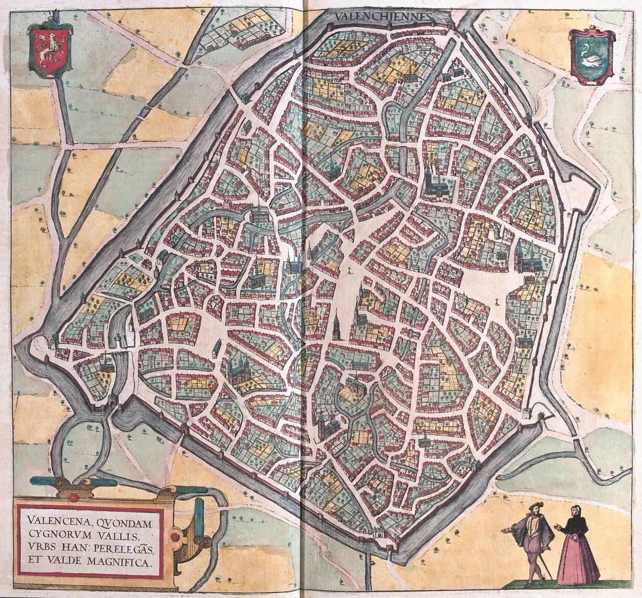 Valenciennes, Fransa (gravür by Franz Hogenberg