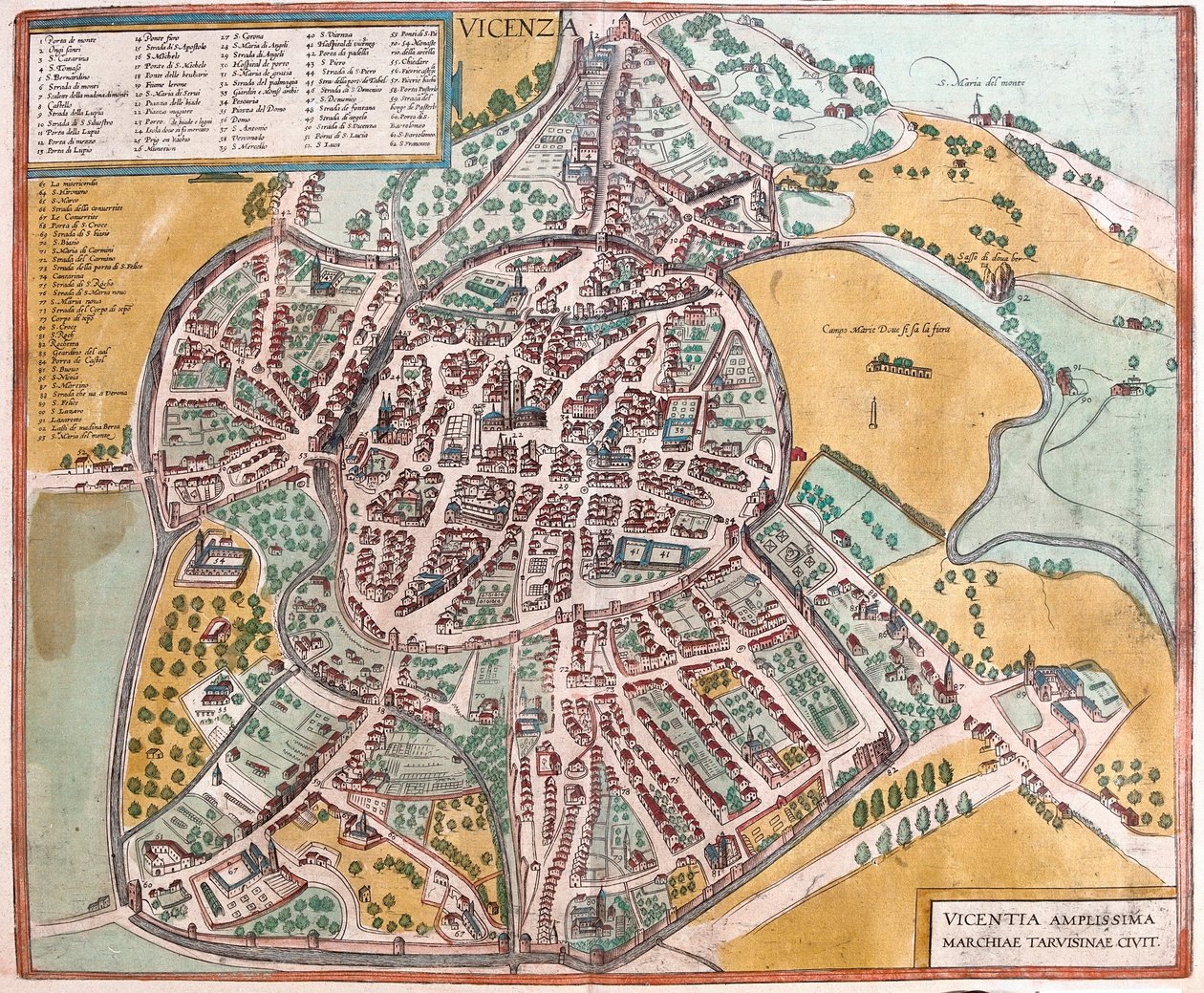 Vicenza, İtalya (gravür by Franz Hogenberg