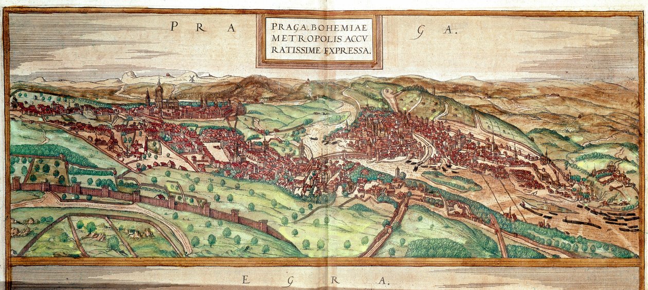 Prag manzarası (gravür by Franz Hogenberg