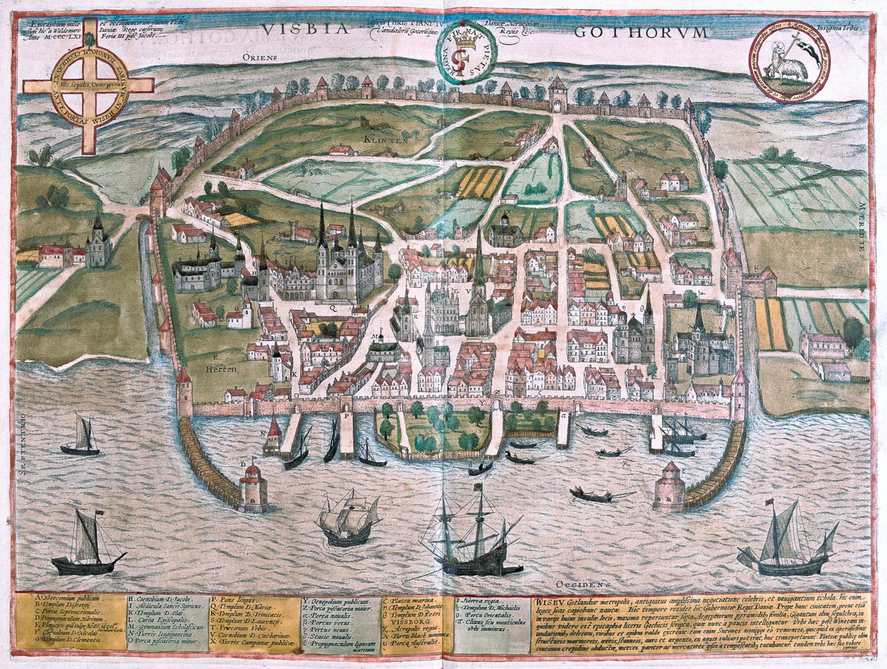 Visby, Gotland Adası, İsveç (gravür by Franz Hogenberg
