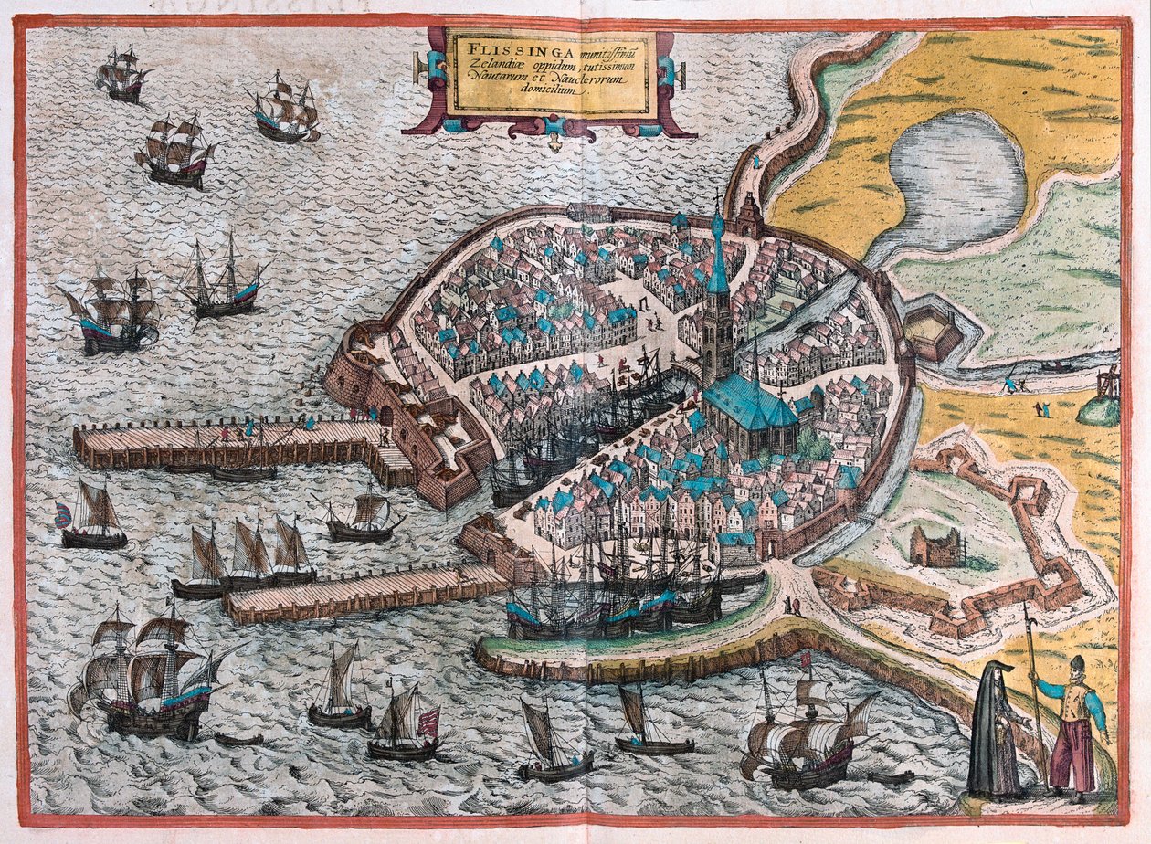 Vlissingen, Hollanda (gravür by Franz Hogenberg