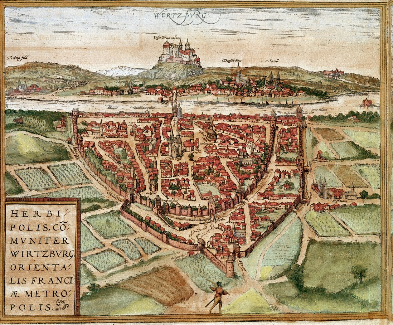 Würzburg - Almanya (gravür by Franz Hogenberg