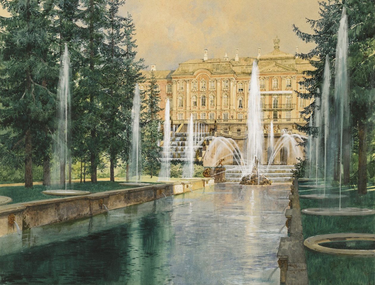 Peterhof, 1898 by Franz Kopallik