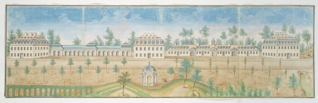 Wilhelmsbad (kağıt üzerinde tuvalet ve kalem) by Franz Ludwig Cancrin