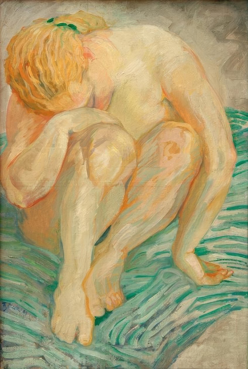 Çıplak Çalışma (Kadın Çıplak) by Franz Marc