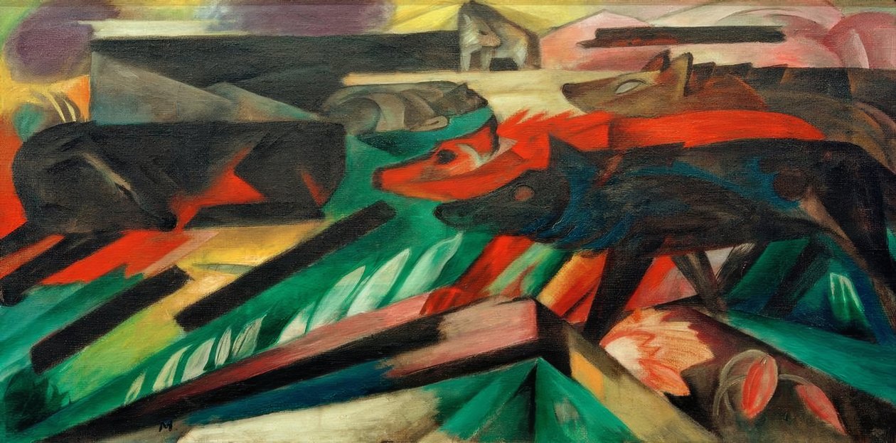 Kurtlar (Balkan Savaşı) by Franz Marc