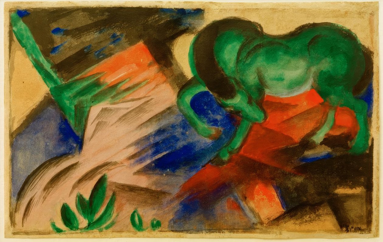 yeşil at by Franz Marc