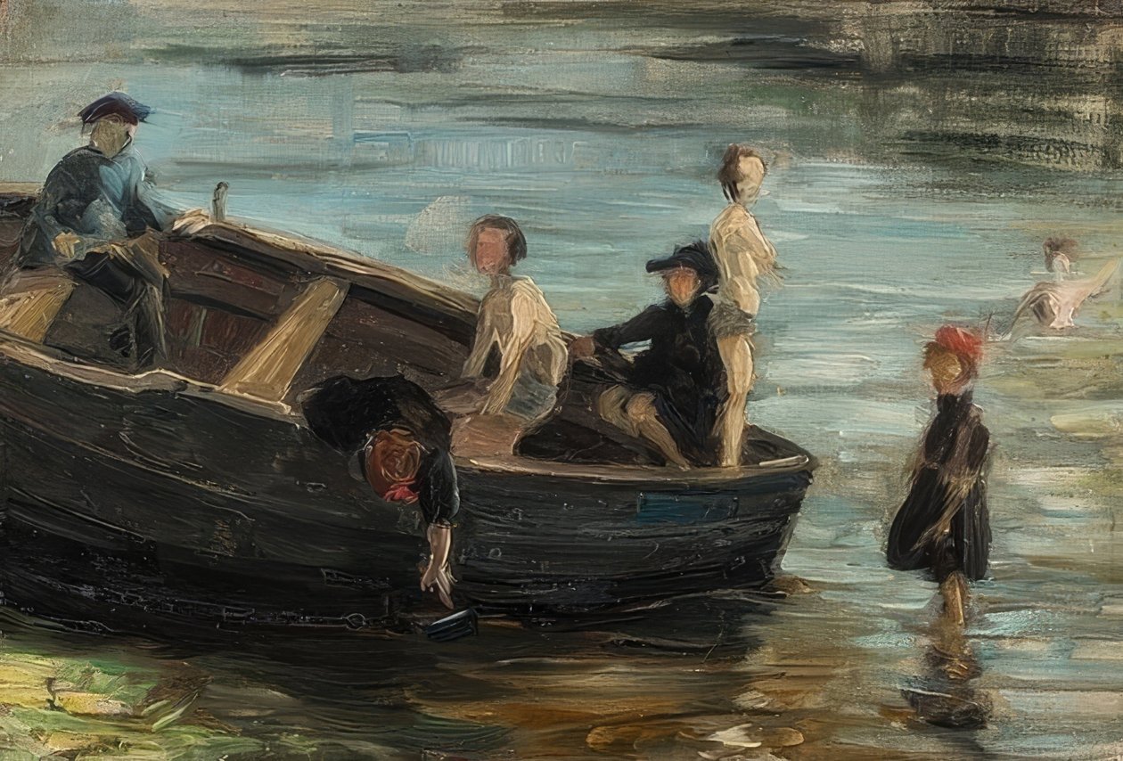 Teknede çocuklar. 1903 by Franz Marc