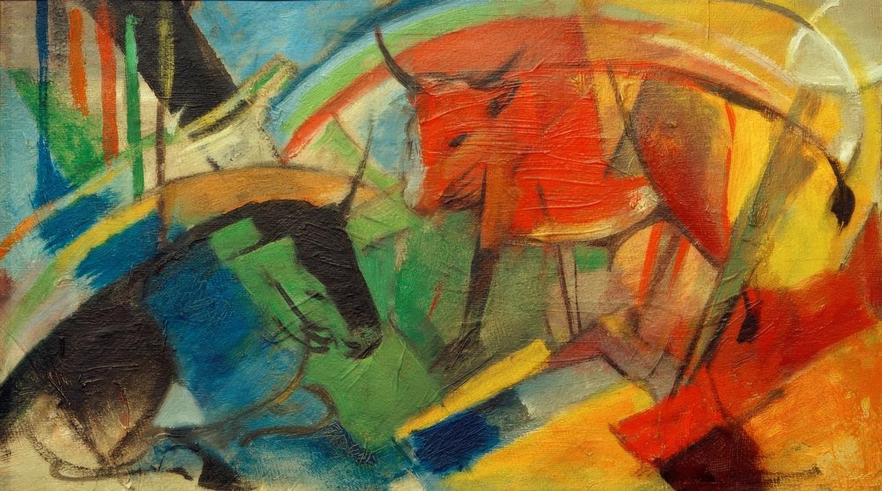 Sığır ile küçük resim by Franz Marc