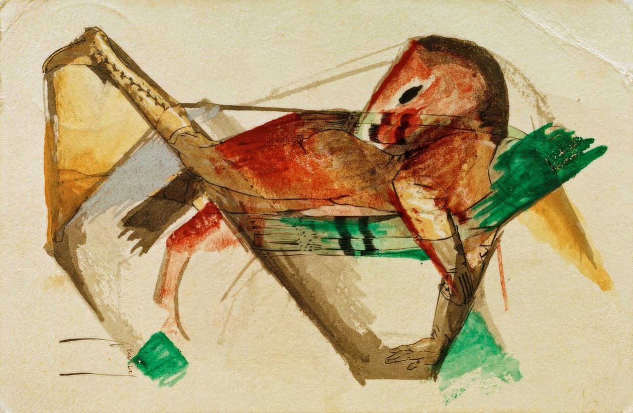 Soğuk pembe at by Franz Marc